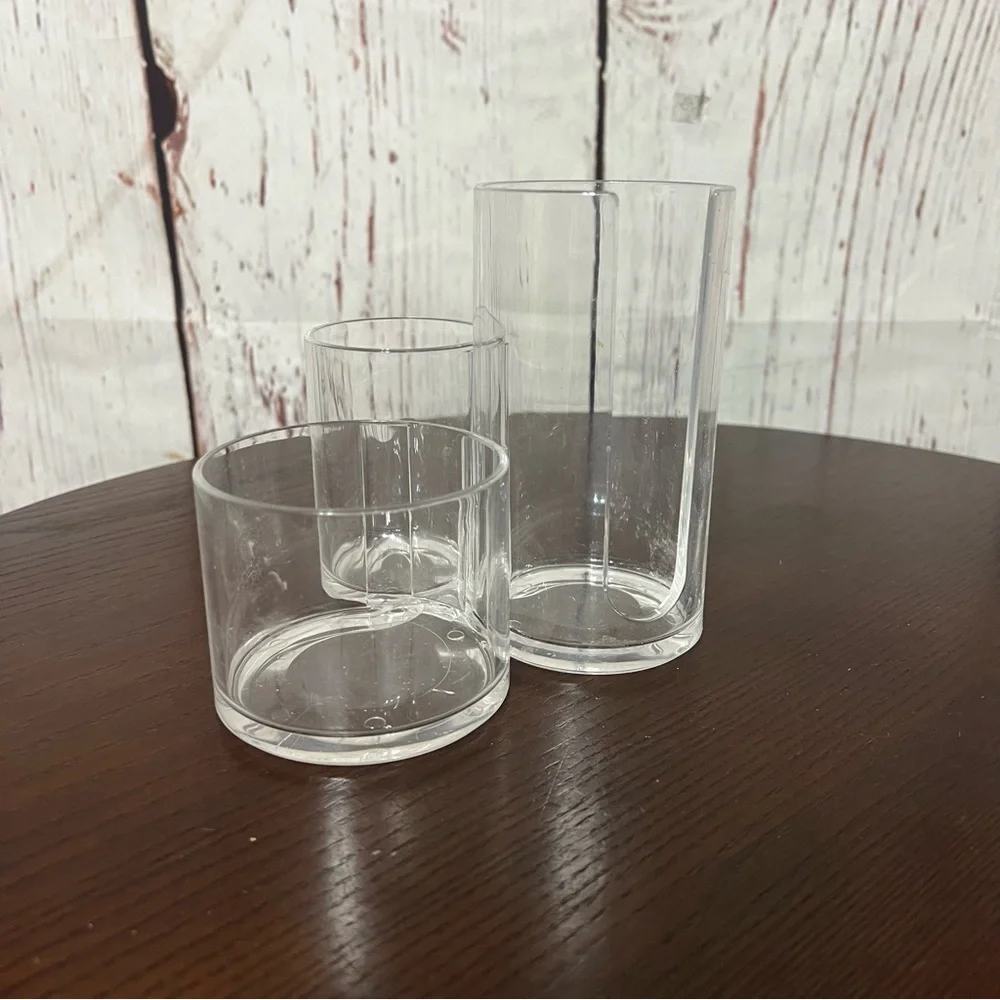 Clear Thick Acrylic Makeup Organizer lot of 5 - Multi-Compartment